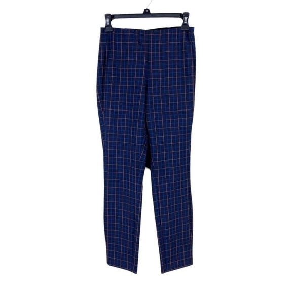 rag & bone Simone Plaid Ankle Pants Stretch Dark Academia Navy Black - Picture 6 of 9
